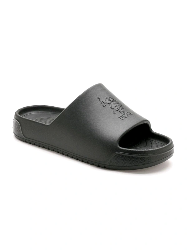 U.S POLO ASSN. Palmer Mens Black Sliders - Black, UK 06
