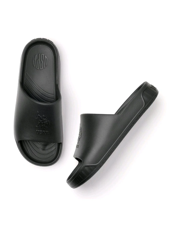 U.S POLO ASSN. Palmer Mens Black Sliders - Black, UK 10