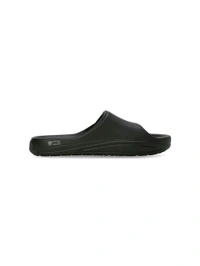 PUMA  Lithen Injex Men Black Slides - Black, UK 06