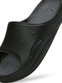 PUMA  Lithen Injex Men Black Slides - Black, UK 09