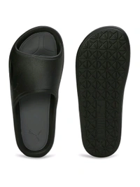 PUMA  Lithen Injex Men Black Slides - Black, UK 10