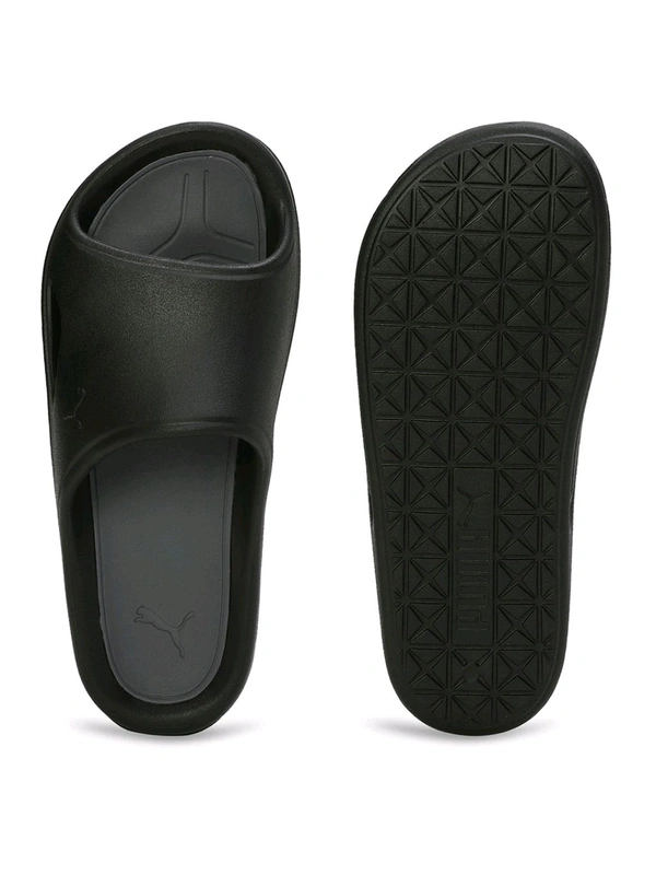 PUMA  Lithen Injex Men Black Slides - Black, UK 10