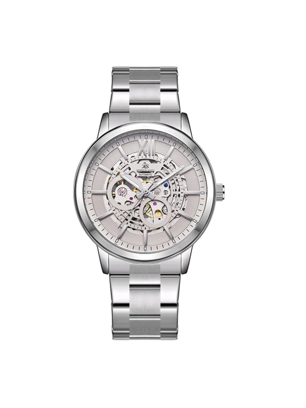 Kenneth Scott Men Silver Dial Automatic Watch 