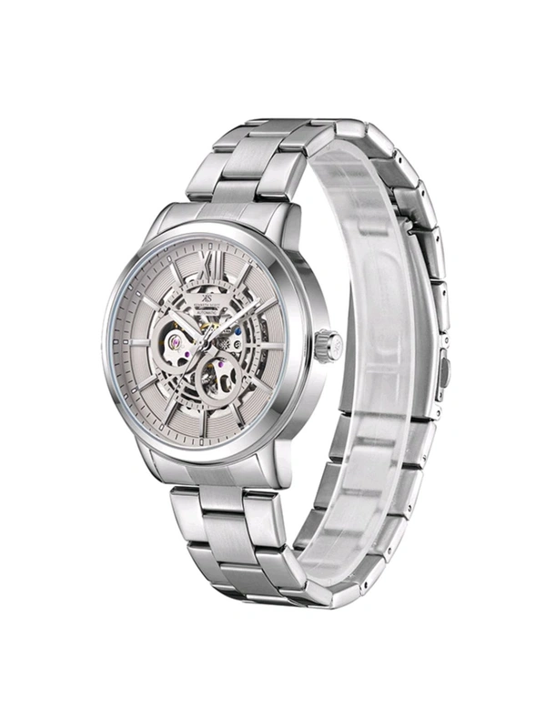 Kenneth Scott Men Silver Dial Automatic Watch 