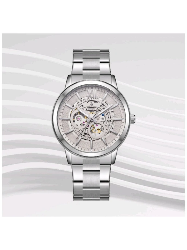 Kenneth Scott Men Silver Dial Automatic Watch 