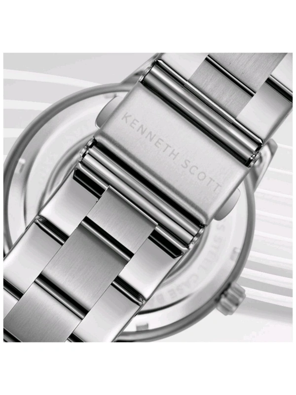 Kenneth Scott Men Silver Dial Automatic Watch 