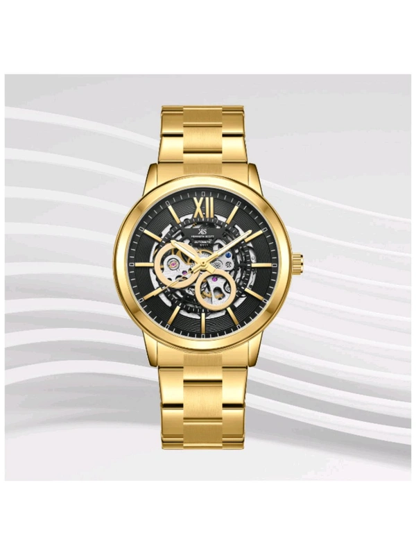 Kenneth Scott Men Black Dial Automatic Watch