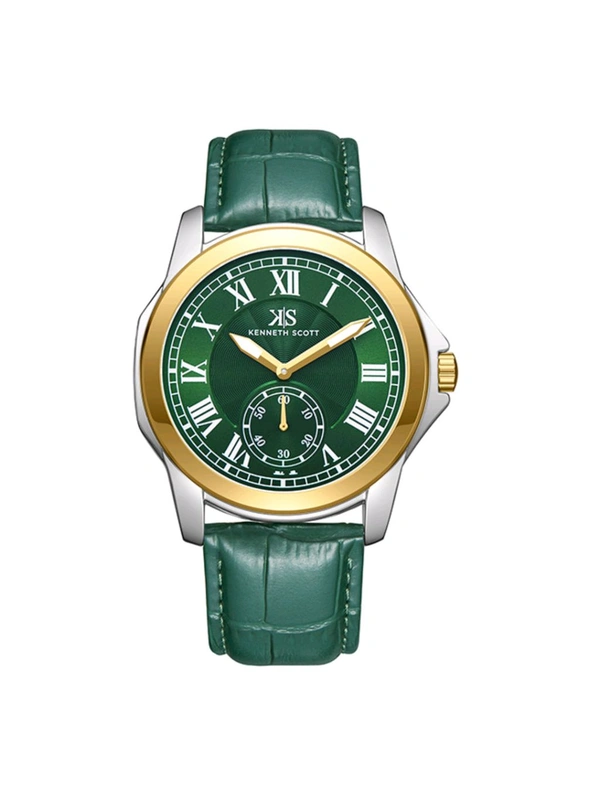 Kenneth Scott Men Green Dial Analog Watch