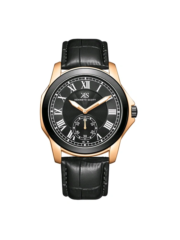 Kenneth Scott Men Black Dial Analog Watch