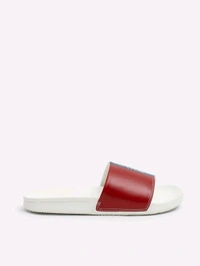 Jack & Jones White Colourblocked Sliders - Red Orange, UK 07