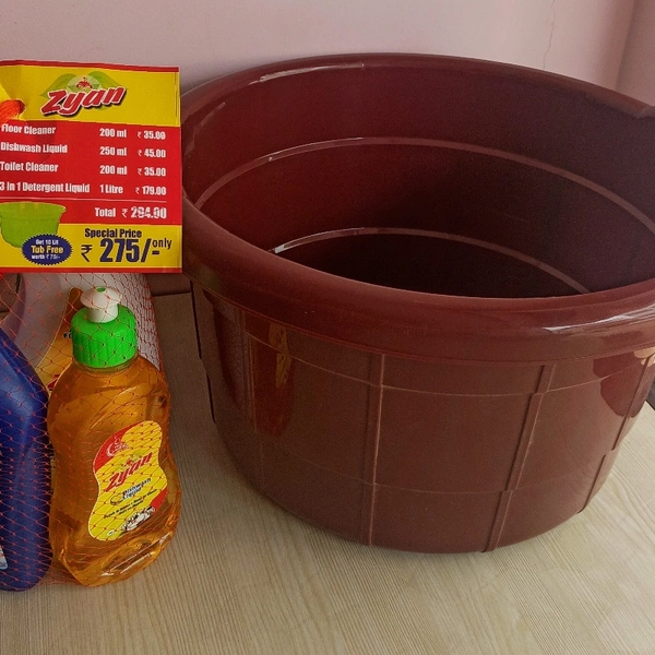 Zyan  Combo ( Detergent Liguid 1ltr, Foor Cleaner 200ml, Dish wash Liquid 250ml, Toilet Cleaner 200ml)  With Tub Free 