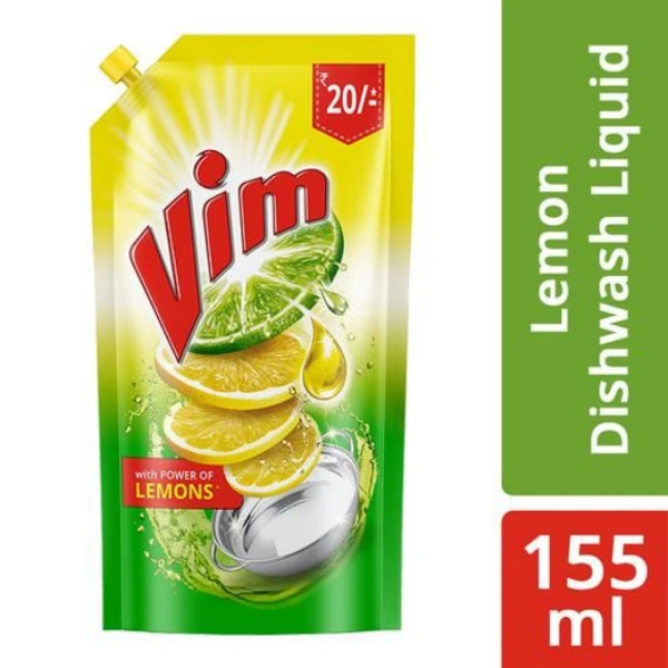 Vim Dishwash Liquid Gel - Lemon - 155ml