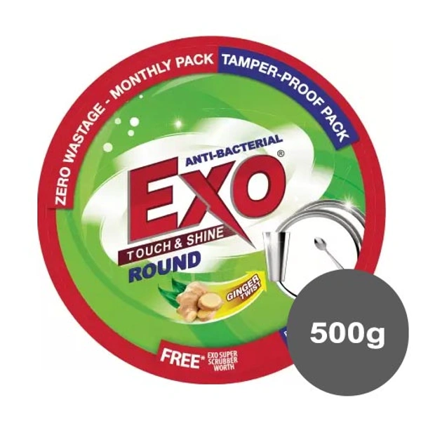 Exo Touch & Shine Anti-bacterial Round Dishwash Bar  - 500g