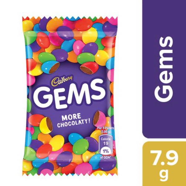 Cadbury Gems Sugar Coated Chocolate - 7.9g