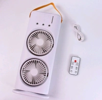 New Double-Head Powerful Air Cooler Air, 2025 New 3 Gears USB Rechargeable Oscillating fan with LED Light Cooler, Touch & Remote Control, 280ml Water Tank, Ice Filling Fan - White, Free Size
