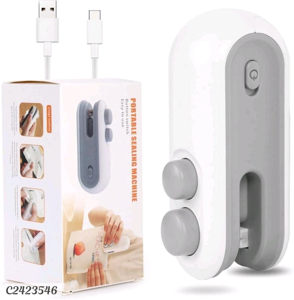 Portable Mini Sealing Machine 2 in 1 USB Rechargeable Magnetic Bag Sealer Heat Seal with Cutter