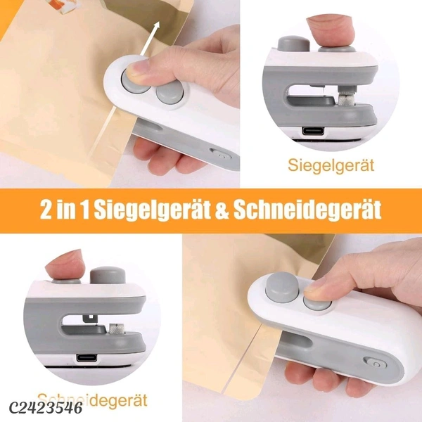 Portable Mini Sealing Machine 2 in 1 USB Rechargeable Magnetic Bag Sealer Heat Seal with Cutter