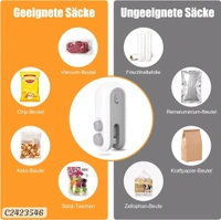Portable Mini Sealing Machine 2 in 1 USB Rechargeable Magnetic Bag Sealer Heat Seal with Cutter