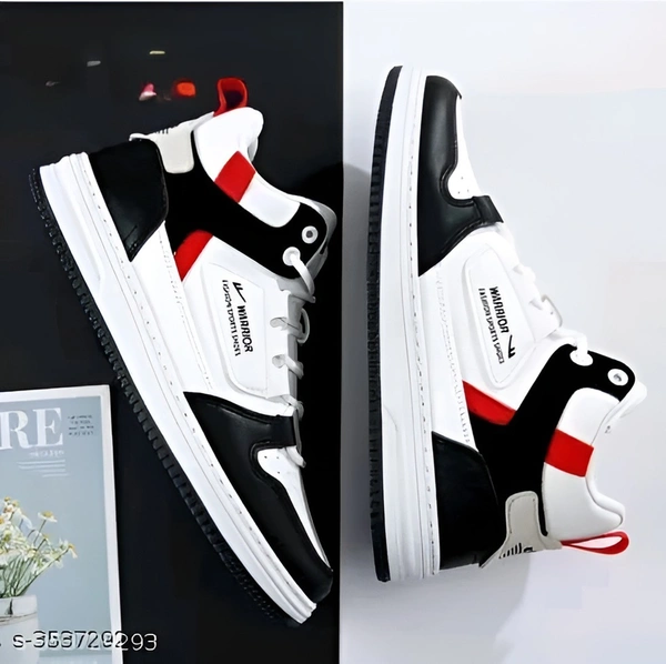 Casual Sneakers White high top Outdoor Shoes For Boys And Men Sneakers For Men  (White, Black) - 7, White