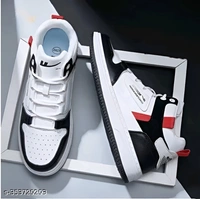 Casual Sneakers White high top Outdoor Shoes For Boys And Men Sneakers For Men  (White, Black) - 7, White