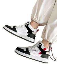 Casual Sneakers White high top Outdoor Shoes For Boys And Men Sneakers For Men  (White, Black) - 7, White