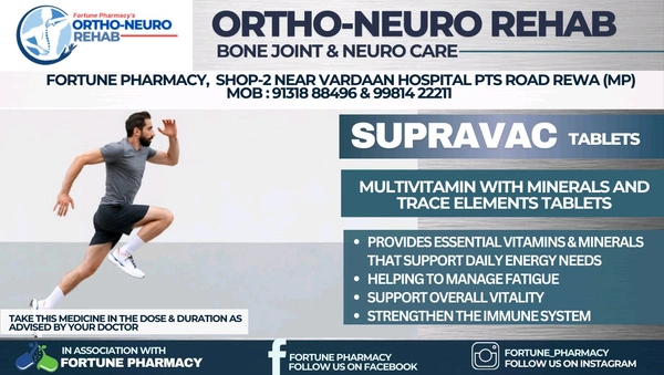 Prevago Healthcare & Research Pvt Ltd Supravac Tablet - Strip Of 15 Tablets