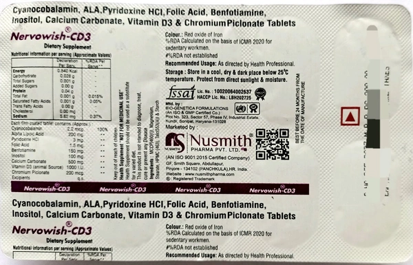 Nusmith Pharma Nervowish-CD3 Tablet - Strip of 10 Tablets