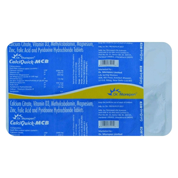 Dr. Morepen Calciquick MCB Tablet - Strip of 10 Tablets