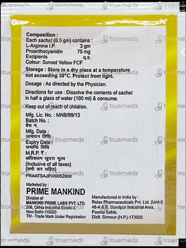 Mankind Prime Argistrong Sachet 6.5g - Pack of 6.5g Sachet