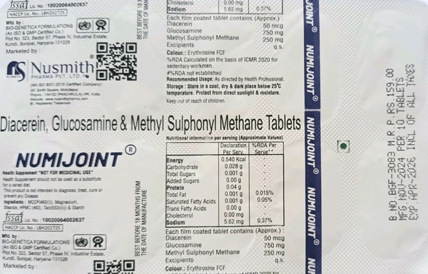 Nusmith Pharma Numijoint Tablets - Strip of 10 Tablets