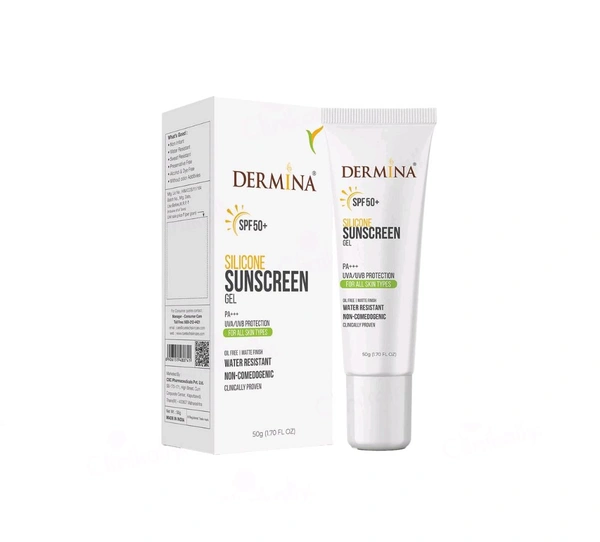 CSC Pharmaceuticals Pvt Ltd  Dermina Silicon Sunscreen Gel SPF 50 (50g) - Pack of 50g Gel