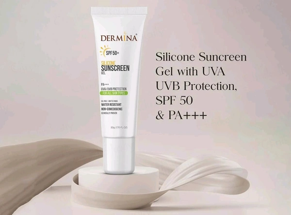 CSC Pharmaceuticals Pvt Ltd  Dermina Silicon Sunscreen Gel SPF 50 (50g) - Pack of 50g Gel