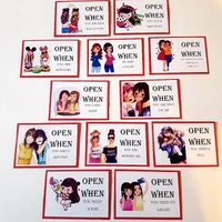 OPEN WHEN CARDS ( FRIENDS BIRTHDAY)  - white and red, 5x8 inchs, contain 15 pics and 14 messages ( extra charges for pics and messages) 150/- extra