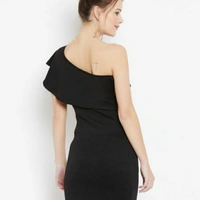 MMFABRIX Stylish Shoulder Off Dresses - black, XS
