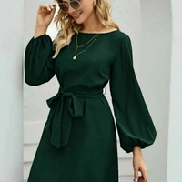 MMFABRIX Style Can 4 Women Dresses Bijnis - bottle green, XL