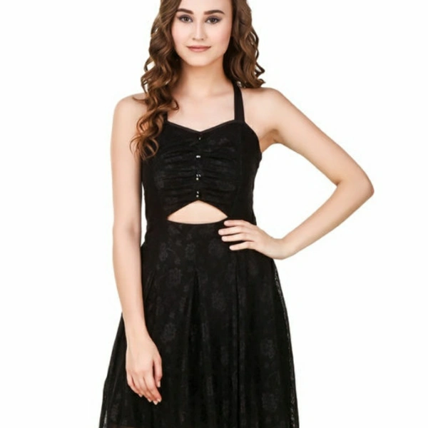 MMFABRIX Texco Solid Polyster Dress - black, XL