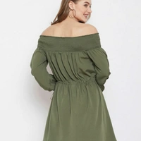 MMFABRIX Panit Women Olive Dress - olive green, m