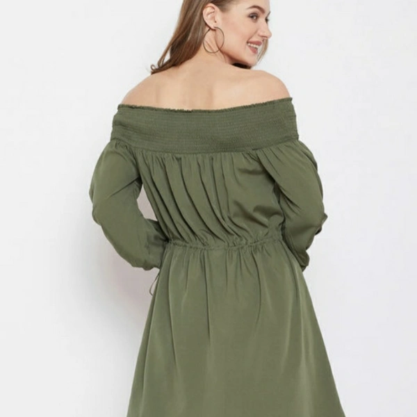 MMFABRIX Panit Women Olive Dress - olive green, m