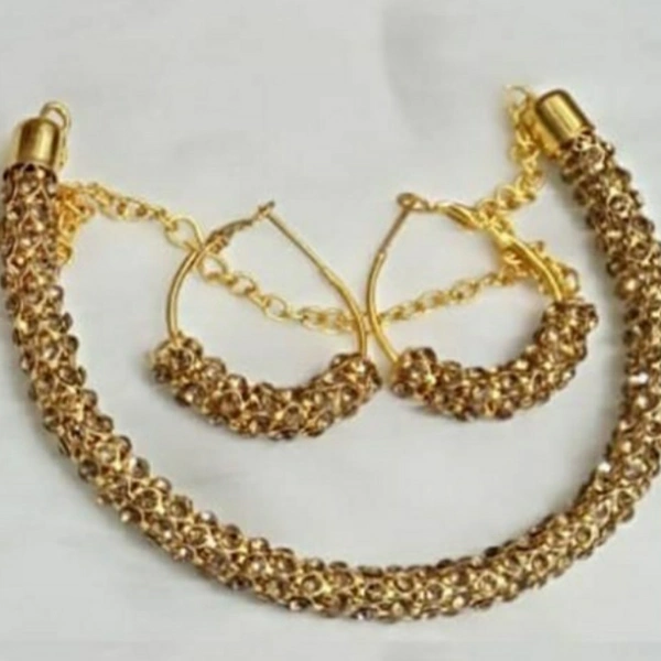 MMFABRIX Women's Gold Plated American Diamonds Set's  - FREE SIZE, To good product 