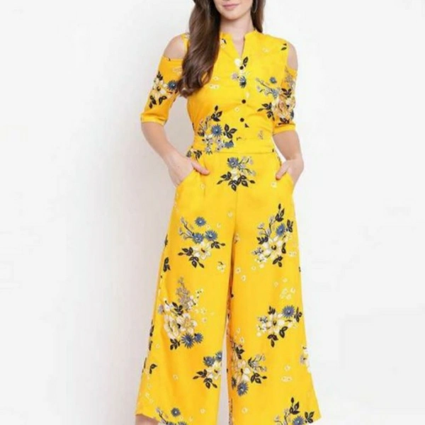 MMFABRIX RA CREPE JUMPSUT - M, cloth product is awesome 🥰, yellow