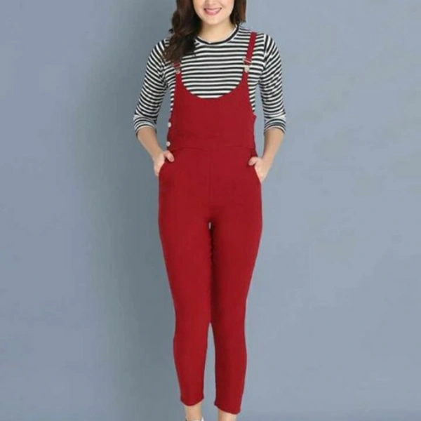 MMFABRIX Stylish Modern Women Jumpsuit - red, XL