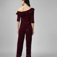 Varaaro Vaararo Women Velvet Dress - Purple, L