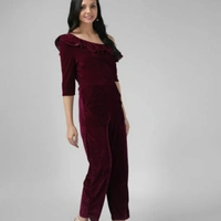 Varaaro Vaararo Women Velvet Dress - Purple, L