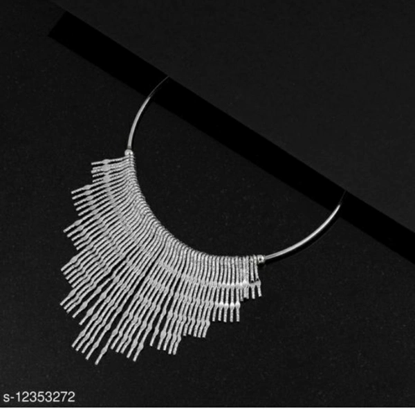 MMFABRIX Stylish Silver Stick Designer Fancy Necklace Set For Wimens - free size