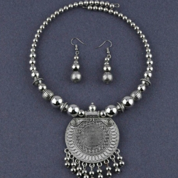 #MMFARIX Oxidised Party Wear Pendant Set Jewellery - free size
