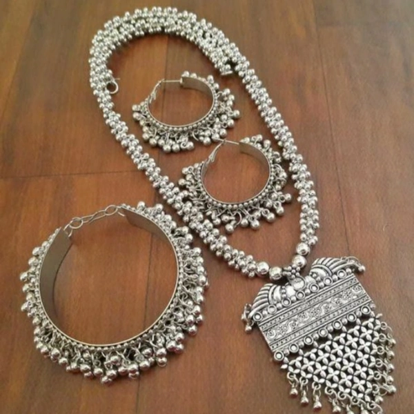 MMFABRIX Beautiful Oxidised Necklace With Bracelates For Girl And Womens - free size 