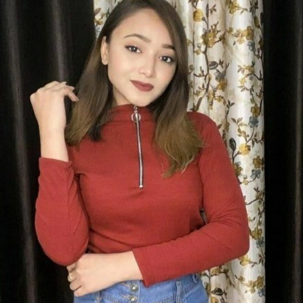 MMFABRIX Women Cotton High Neck Top - red, L, liked it...👍👍