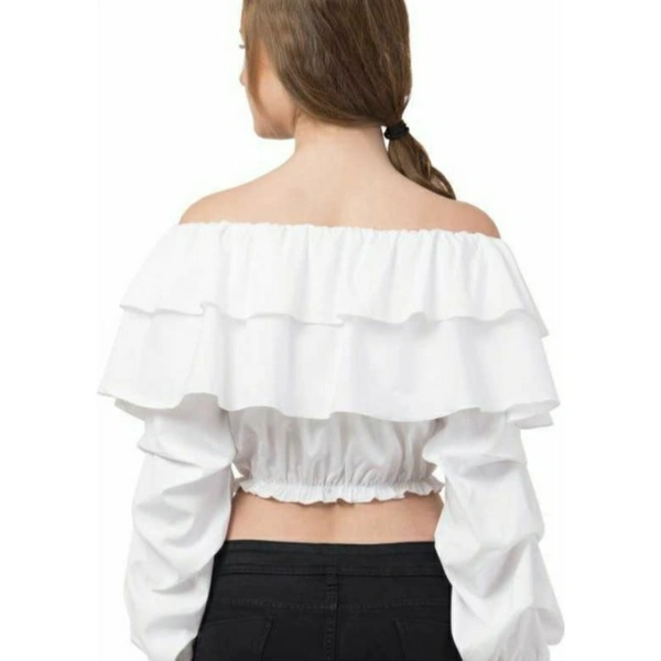 MMFABRIX Ruffle Off Shoulder Top - white, L