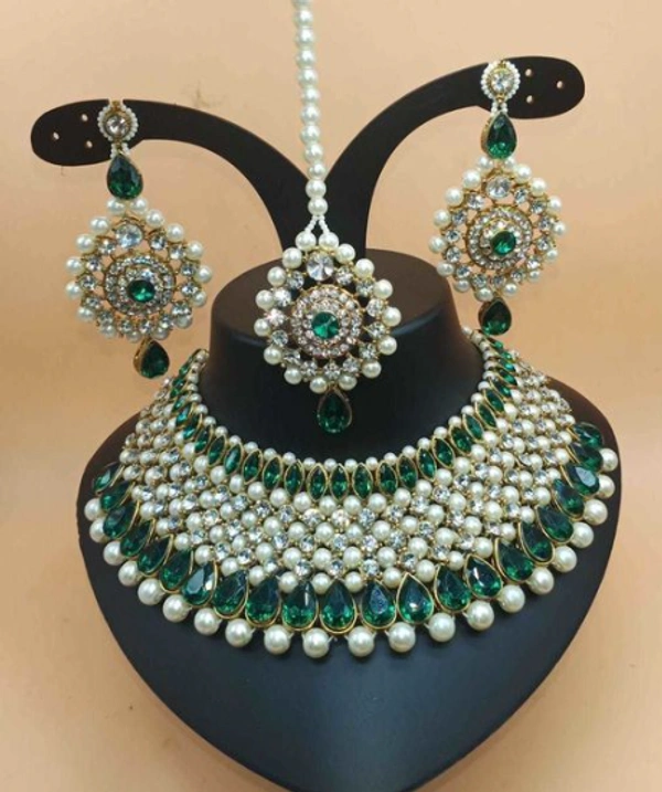 MMFABRIX JEWELLERY SET FOR WOMENS - FREE SIZE, green, 4.9