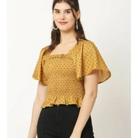 MMFABRIX Comfy Glamorous Top - mustard, S